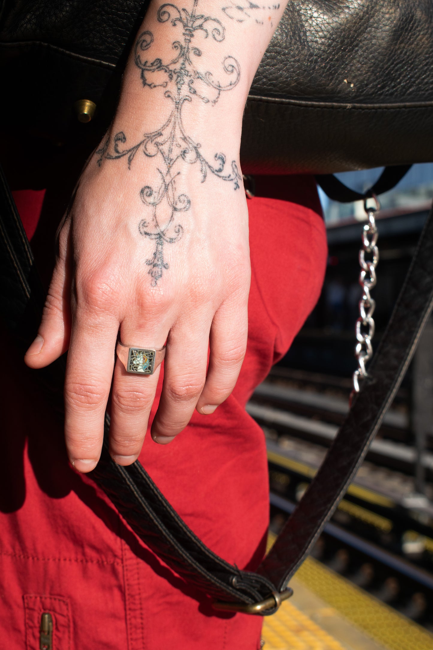 Mosaic Unicorn Signet Ring