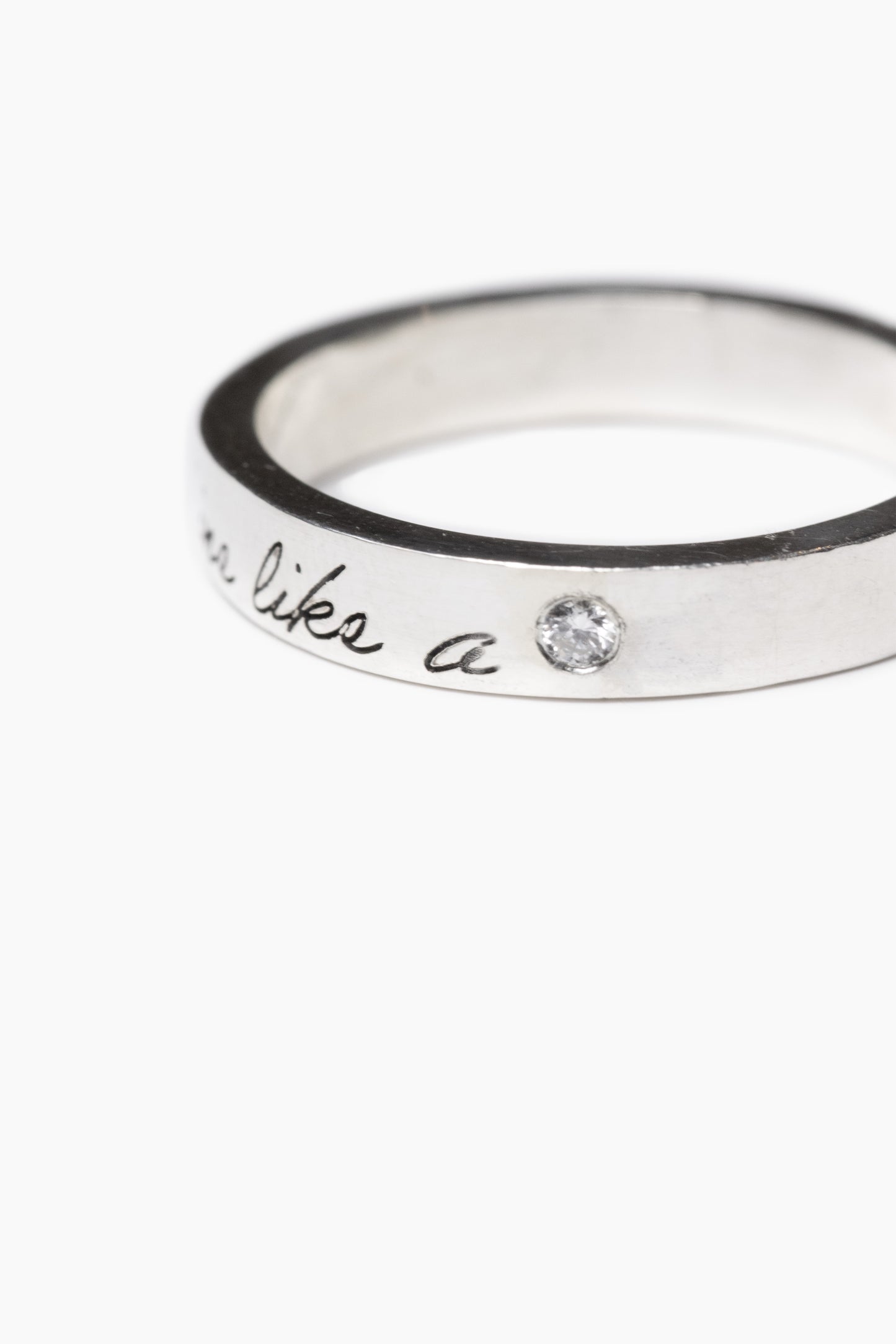3.5mm Diamond Flat Band with Custom Engraving