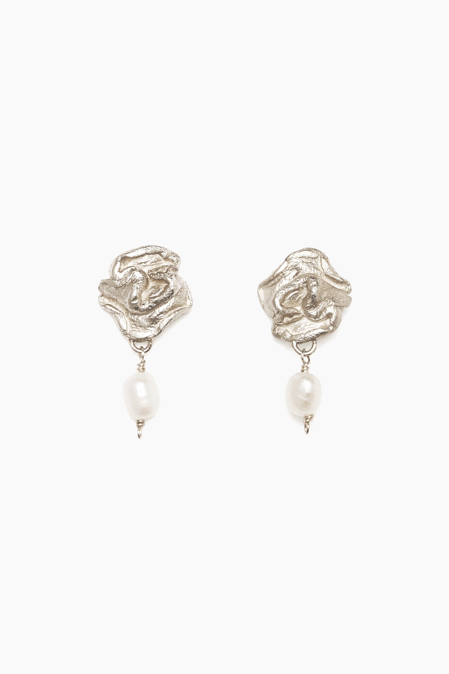 ROSE Modern earrings, Art Nouveau Dangles, Designer Silver Earrings, Flower earrings good