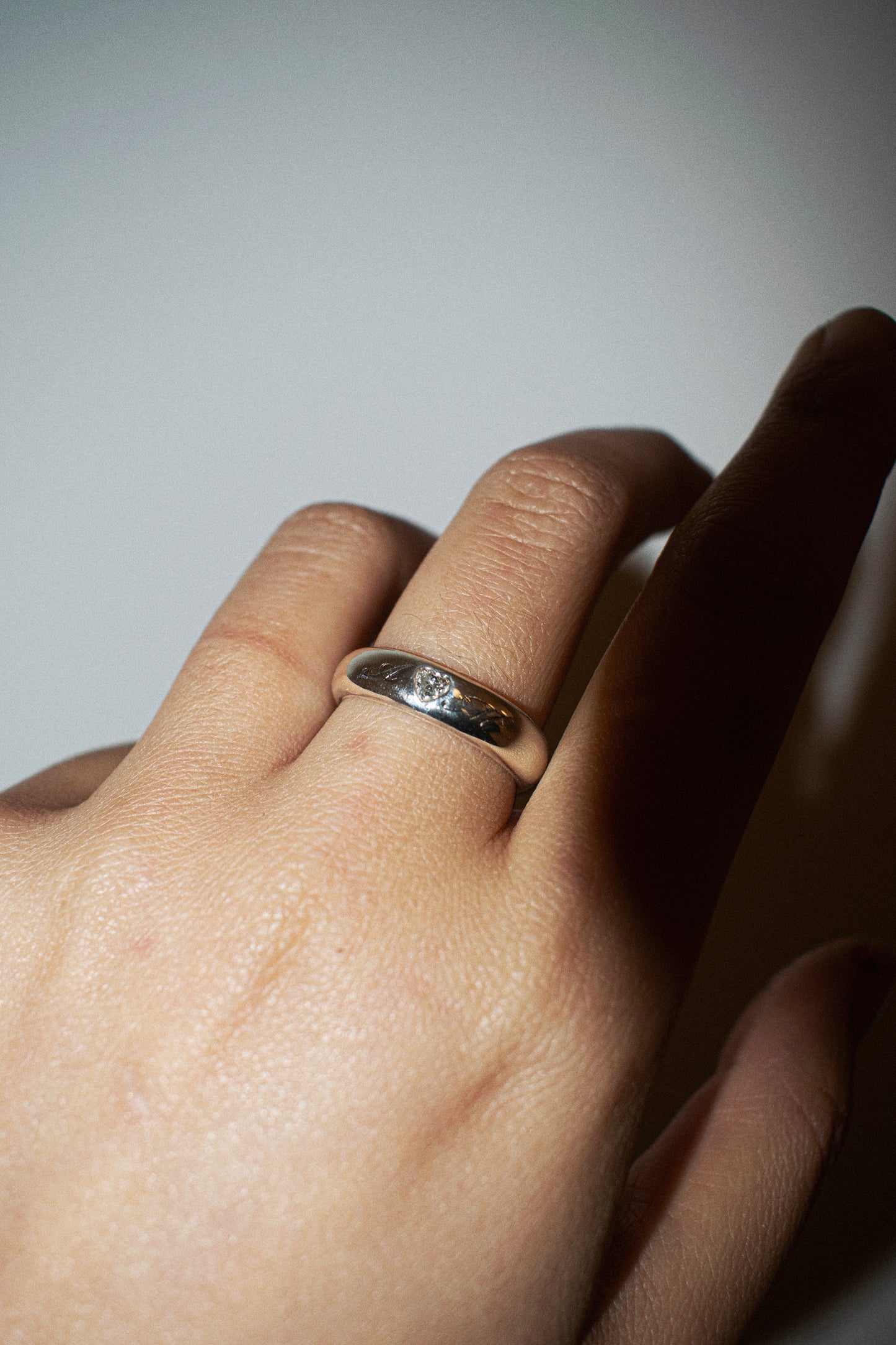 Heart Diamond Ring (Outside Engraving)