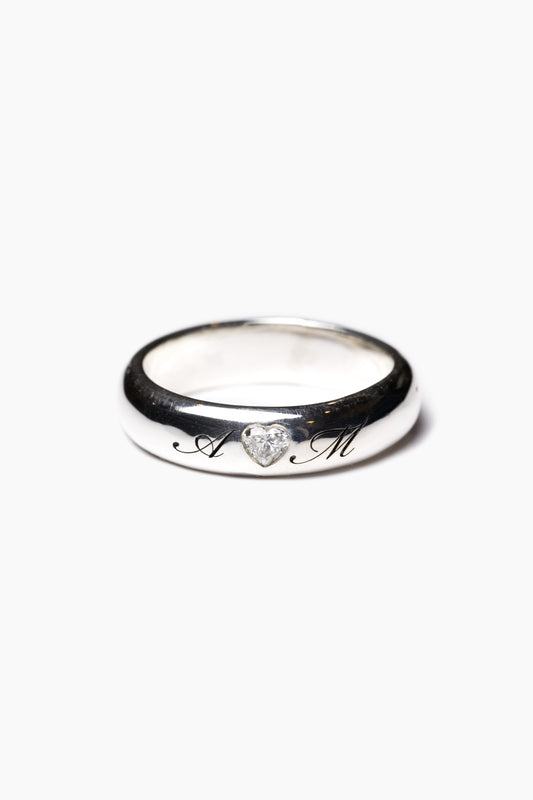 Heart Diamond Ring (Outside Engraving)