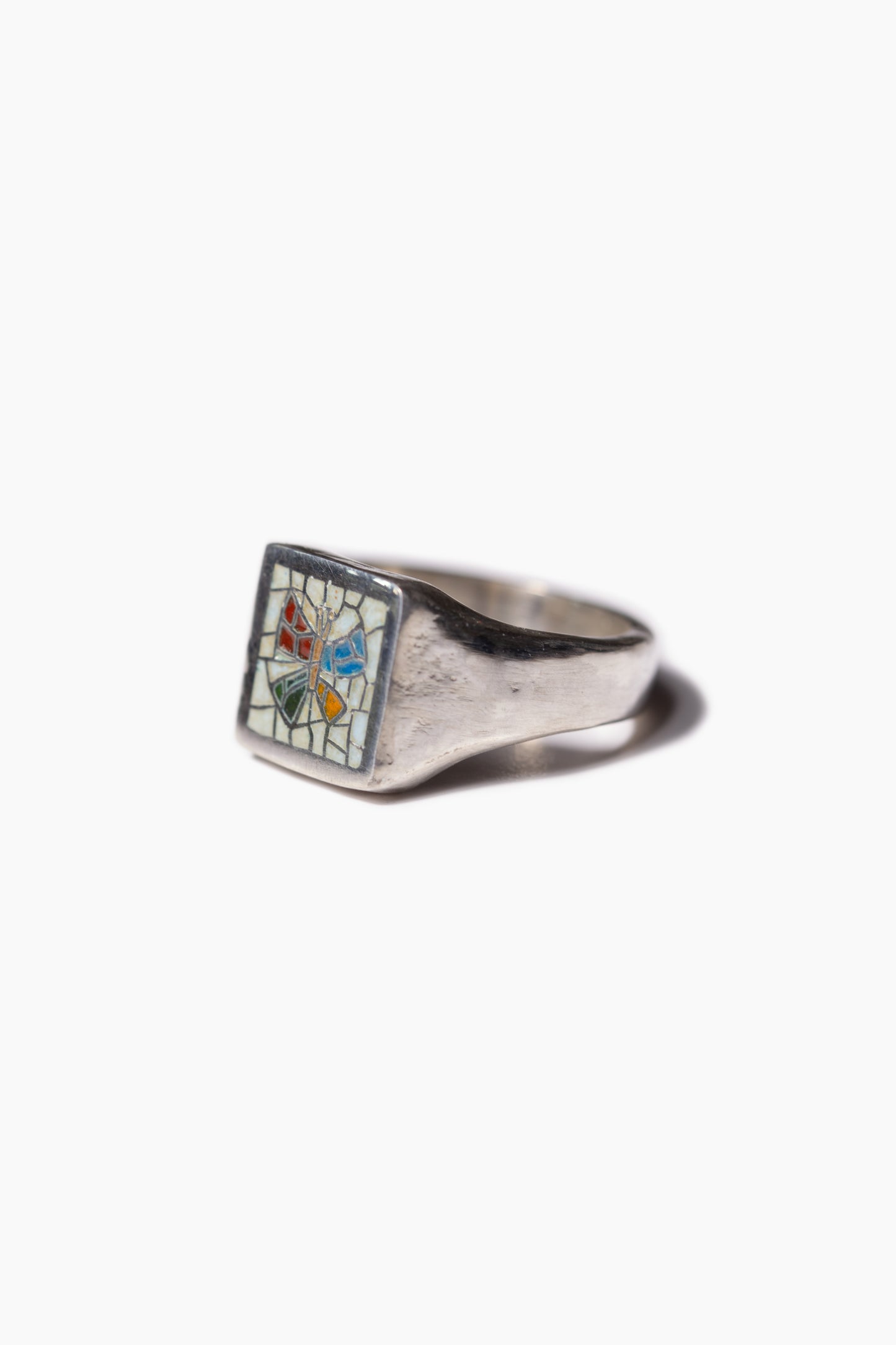 Mosaic Butterfly Signet Ring