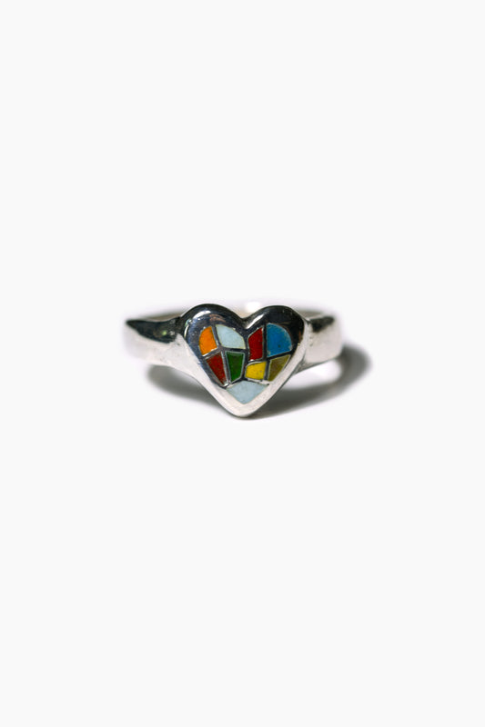 Mosaic Heart Signet Ring