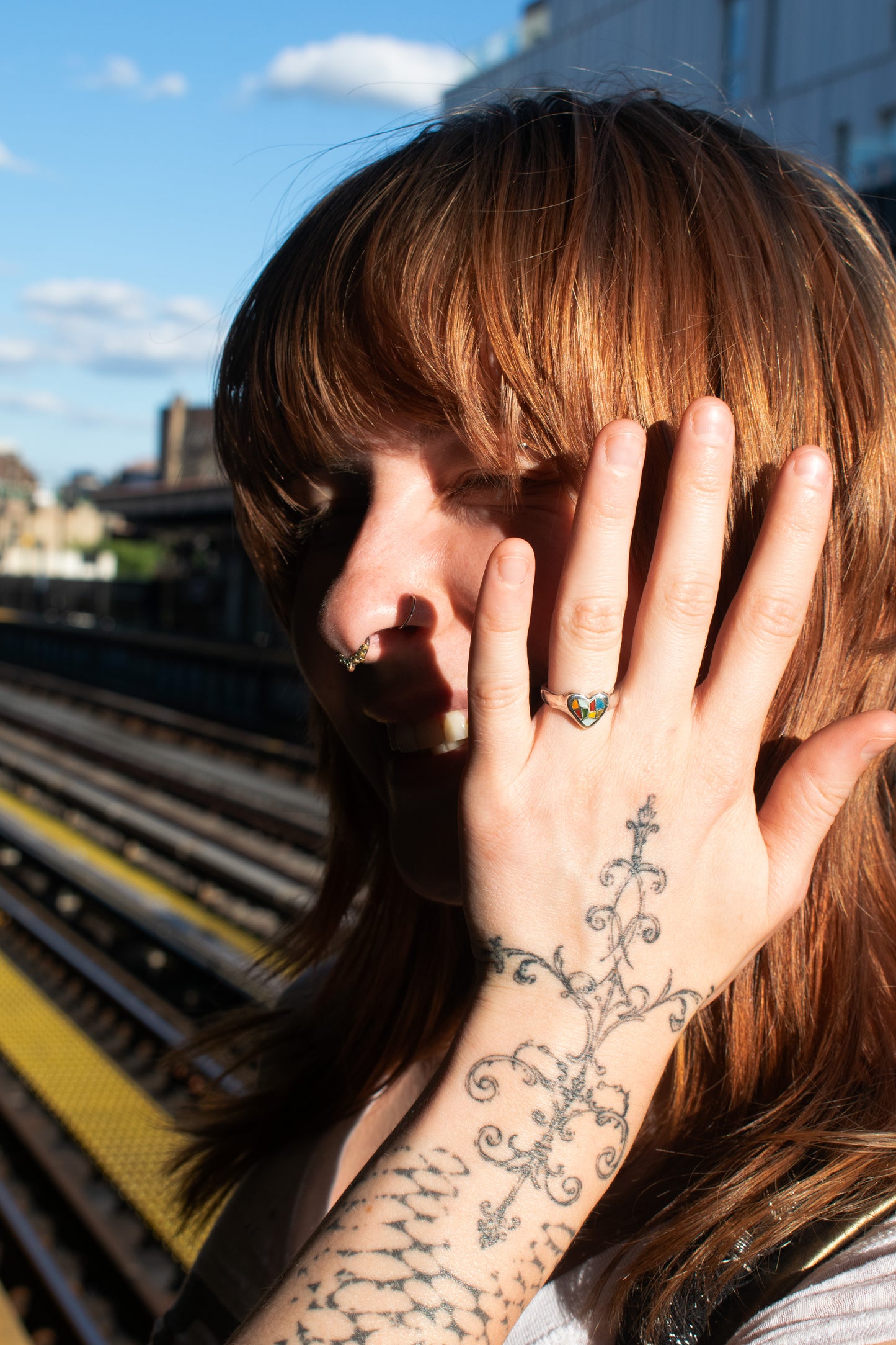 Mosaic Heart Signet Ring