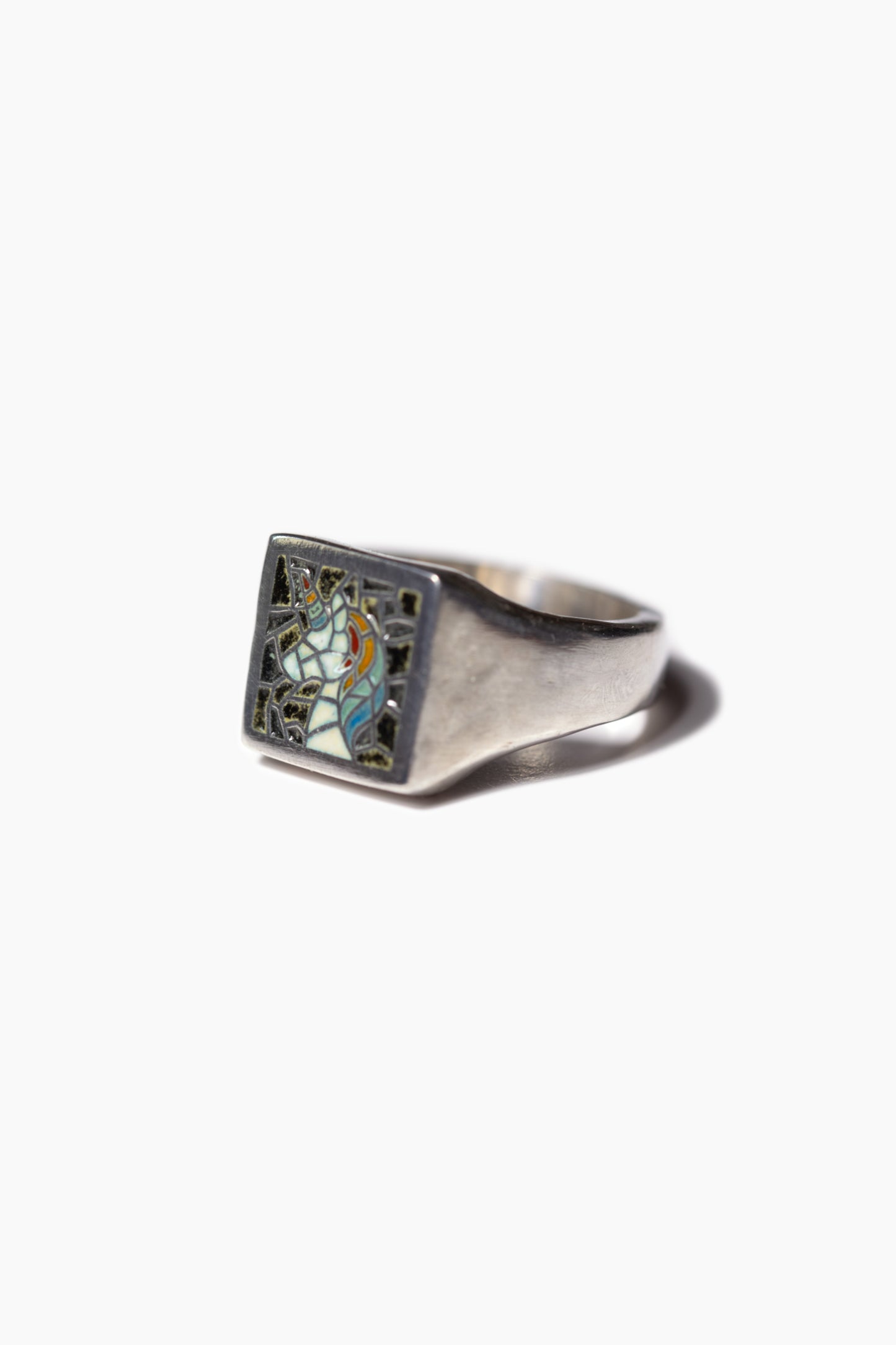 Mosaic Unicorn Signet Ring