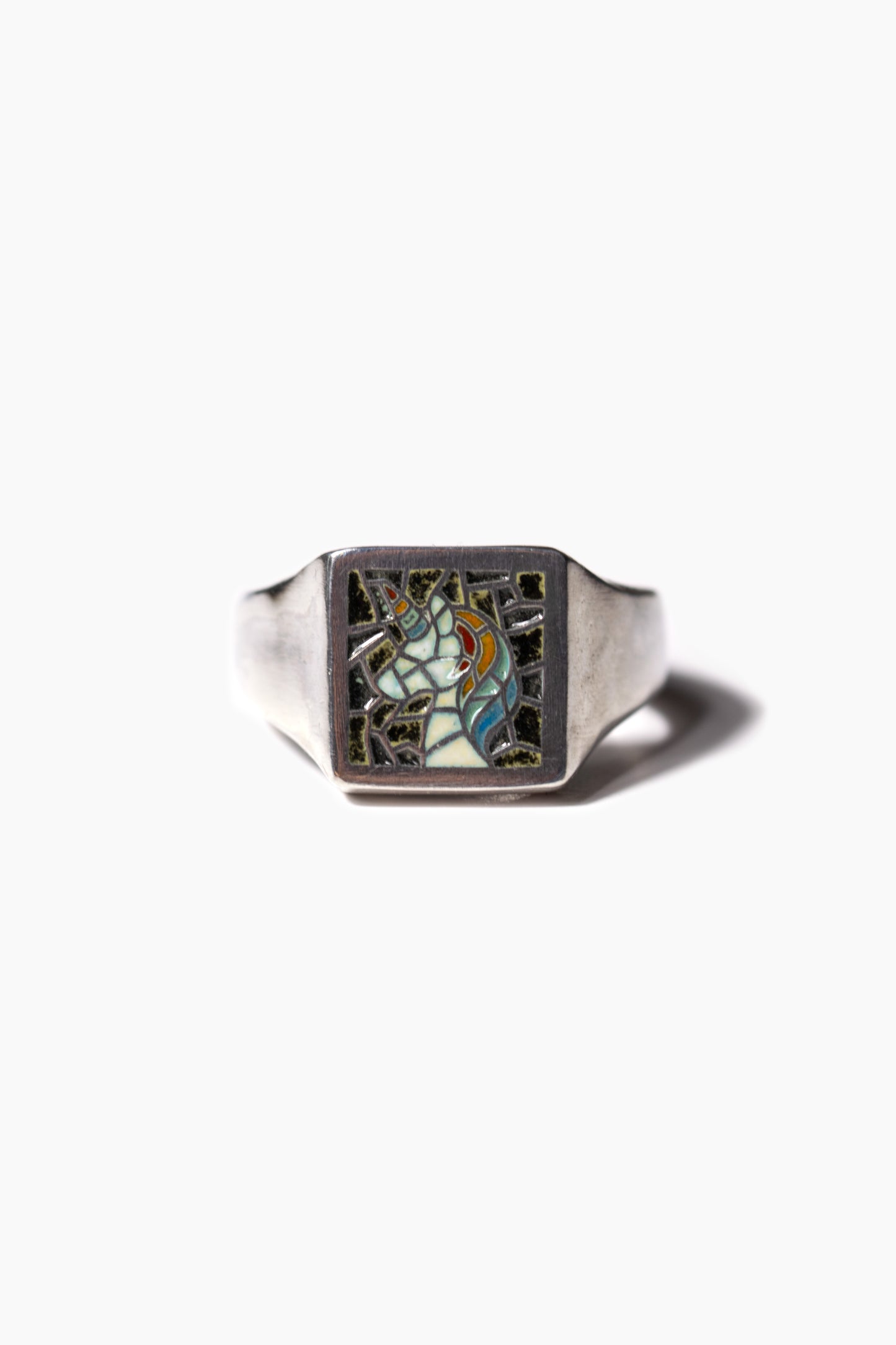 Mosaic Unicorn Signet Ring